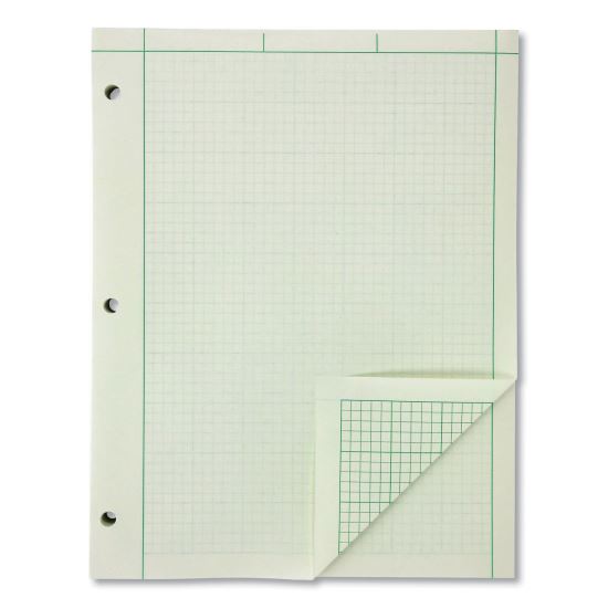 Evidence Engineer's Computation Pad, Cross-Section Quadrille Rule (5 sq/in, 1 sq/in), 200 Green-Tint 8.5 x 11 Sheets1