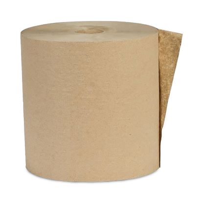 Recycled Hardwound Paper Towels, 1-Ply, 1.6 Core, 8" x 600', Kraft, 12 Rolls/Carton1