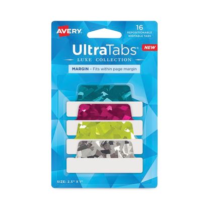 Ultra Tabs Luxe Collection Repositionable Tabs, 1/5-Cut, Assorted Jewel Prism Colors, 2.5" Wide, 16/Pack1