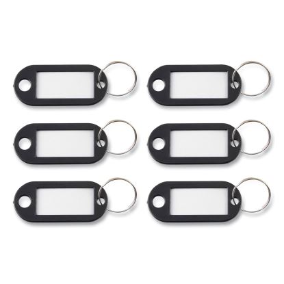 Key Tags Label Window, 0.88 x 0.19 x 2, Black, 6/Pack1