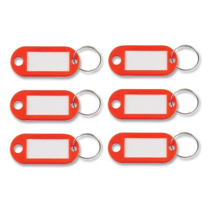 Key Tags Label Window, 0.88 x 0.19 x 2, Red, 6/Pack1