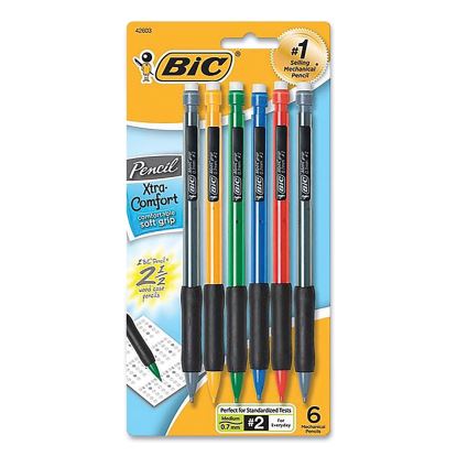 Xtra-Comfort Mechanical Pencil, 0.7 mm, HB (#2), Black Lead, Assorted Barrel Colors, 6/Pack1