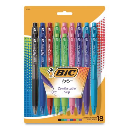 BU3 Ballpoint Pen, Retractable, Medium 1 mm, Assorted Fashion Ink and Barrel Colors, 18/Pack1