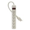 Power Strip, 6 Outlets, 3 ft Cord, White2