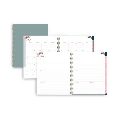 Greta Academic Year Weekly/Monthly Planner, Greta Floral Artwork, 11.5 x 8, Green Cover, 12-Month (July-June): 2022-20231