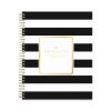 Day Designer Daily/Monthly Frosted Planner, Rugby Stripe Artwork, 10x8, Black/White Cover, 12-Month (July to June): 2022-20232