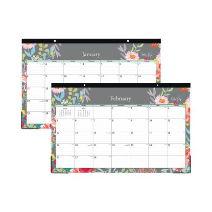 Sophie Desk Pad, Sophie Floral Artwork,17 x 11, Multicolor Sheets,Black Binding, Clear Corners,12-Month (Jan-Dec): 20231