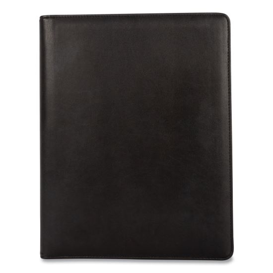 Faux-Leather Padfolio with Solar Calculator, 9 x 12 Pad, 9.75 x 12.5, Black1