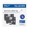 TZe Standard Adhesive Laminated Labeling Tape, 0.35" x 26.2 ft, Black on White, 2/Pack2