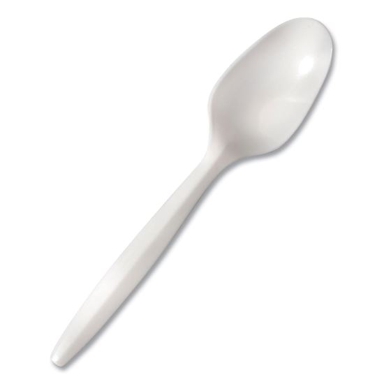 Mediumweight Polypropylene Cutlery, Spoon, White, 1,000/Carton1