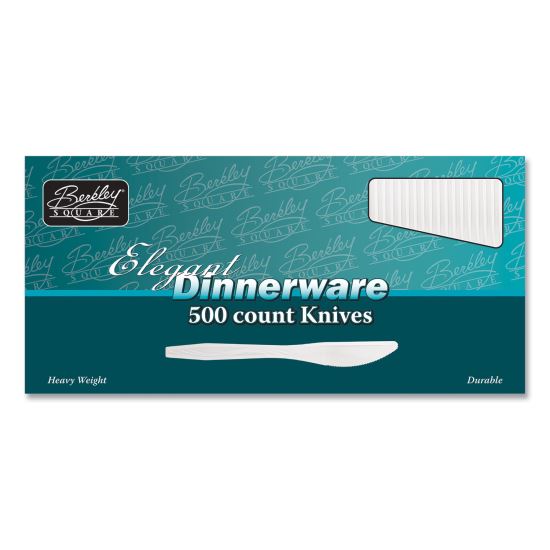 Elegant Dinnerware Heavyweight Cutlery, Polystyrene, Knife, White, 500/Box1