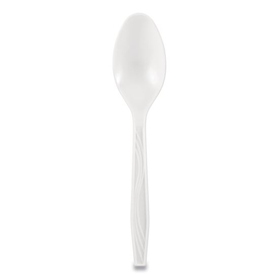 Elegant Dinnerware Heavyweight Cutlery, Polystyrene, Spoon, White, 500/Box1