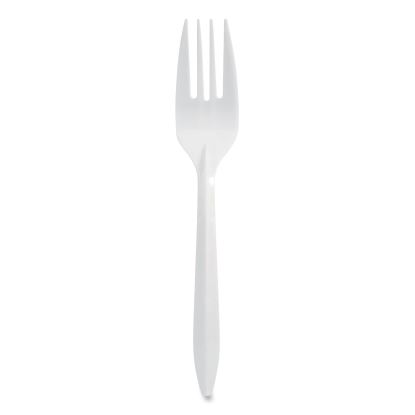 Individually Wrapped Mediumweight Cutlery, Forks, White, 1,000/Carton1