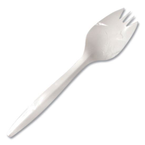 Individually Wrapped Mediumweight Cutlery, Spork, White, 1,000/Carton1