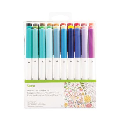 Ultimate Porous Point Pens, Stick, Fine 0.4 mm, Assorted Ink, White Barrel, 30/Pack1