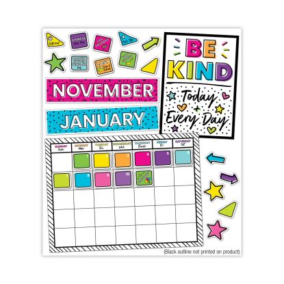 Calendar Bulletin Board Set, Kind Vibes, 129 Pieces1