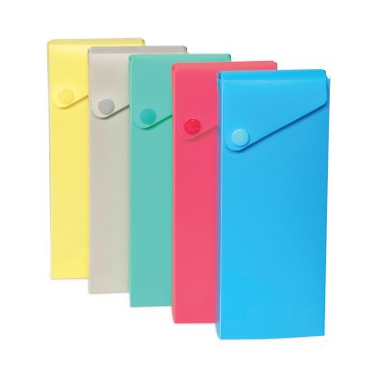 Slider Pencil Case, 11.43 x 9.5 x 0.6, Sandy Gray, Seafoam Green, Seaside Blue, Sunset Red, Sunny Yellow, 24/Carton1