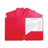 Two-Pocket Heavyweight Poly Portfolio Folder, 3-Hole Punch, 11 x 8.5, Red, 25/Box1