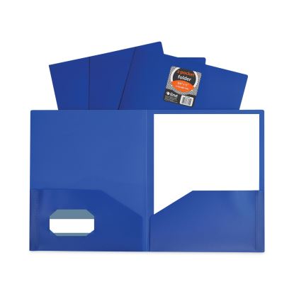 Two-Pocket Heavyweight Poly Portfolio Folder, 11 x 8.5, Blue, 25/Box1