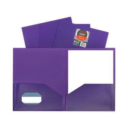 Two-Pocket Heavyweight Poly Portfolio Folder, 11 x 8.5, Purple, 25/Box1