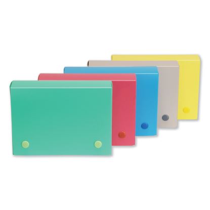 Index Card Case, Holds 200 4 x 6 Cards, 6.38 x 1.88 x 4.63, Polypropylene, Assorted Colors1