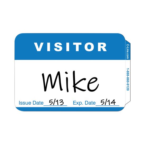 Self-Adhesive Name Badges, Hello My Name Is, Blue, 3.5 x 2.25, 100/BX1