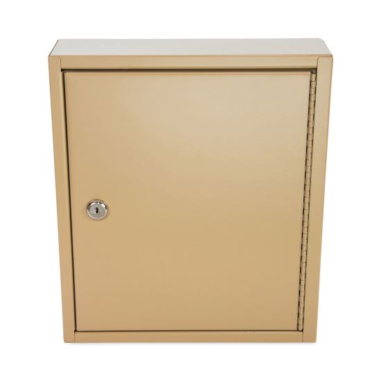 Key Lockable Key Cabinet, 60-Key, Metal, Sand, 10.63 x 3 x 12.131
