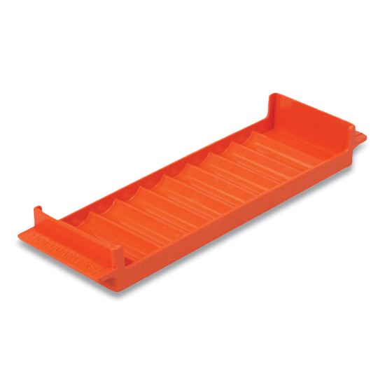 Stackable Plastic Coin Tray, Quarters, 10 Compartments, Denomination and Capacity Etched On Side, Stackable, Orange1