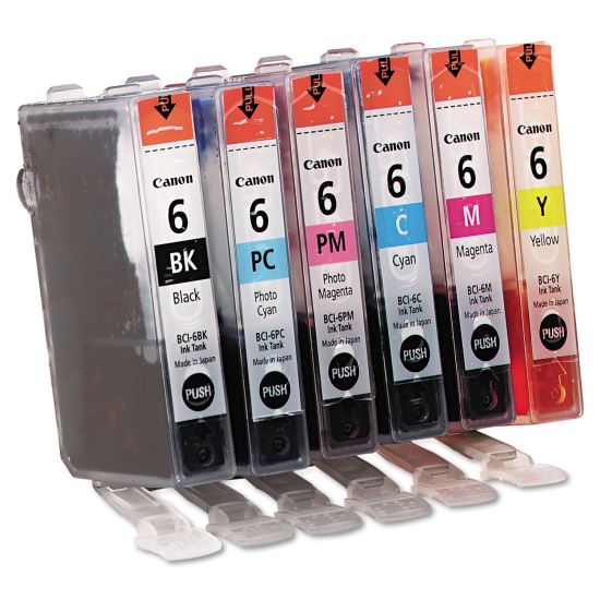 4705A018 (BCI-6) Ink, 370 Page-Yield, Black/Cyan/Magenta/Photo Cyan/Photo Magenta/Yellow, 6/Pack1