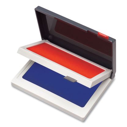 Two-Color Felt Stamp Pads, 4.25" x 3.75", Blue/Red1