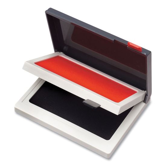 2000 PLUS Two-Color Felt Stamp Pad Case, 4" x 2", Black/Red1