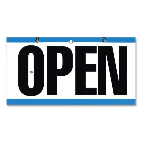 Open/Closed Outdoor Sign, 11.6 x 6, Blue/White/Black1