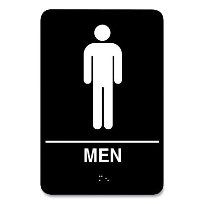 Indoor Restroom Door Sign, Men/Women, 5.9 x 9, Black/White, 2/Pack1