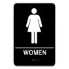 Indoor Restroom Door Sign, Men/Women, 5.9 x 9, Black/White, 2/Pack2