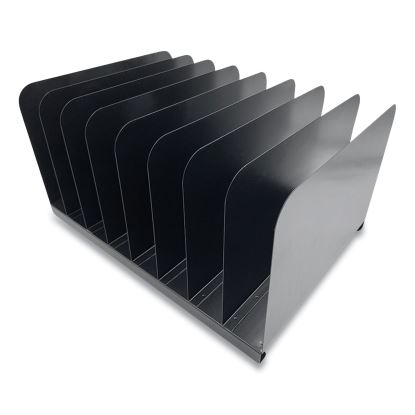 Steel Vertical File Organizer, 8 Sections, Letter Size Files, 11 x 15 x 7.75, Black1