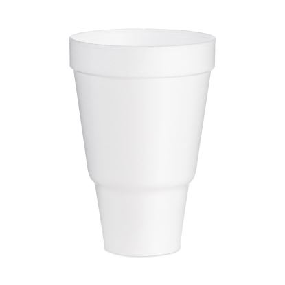 Foam Drink Cups, 32 oz, Tapered Bottom, White, 25/Bag, 20 Bags/Carton1