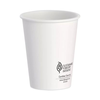 Thermoguard Insulated Paper Hot Cups, 8 oz, White Sustainable Forest Print, 40/Pack1