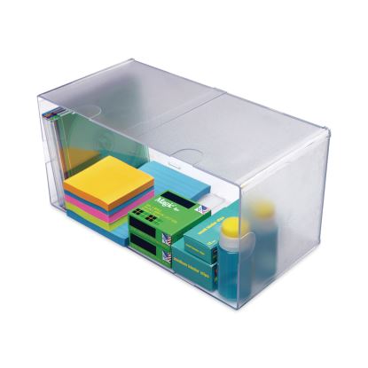 Stackable Cube Organizer, Double Cube, Plastic, 12 x 6 x 6, Clear1