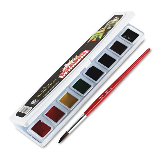 Professional Watercolors, 8 Assorted Colors, Rectangular Pan Palette Tray1