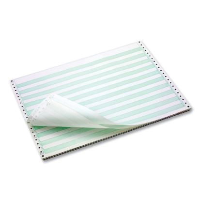 Continuous Feed Computer Paper, 1-Part, 18 lb Bond Weight, 11 x 14.88, White/Green Bar, 3,000/Carton1