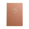 Embossed Canvas Layflat Hardbound Journal, Gold Rise and Shine Artwork, Dotted Rule, Rose-Brown/Cream Cover, 7 x 5, 64 Sheets1