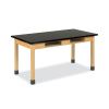 Classroom Book Compartment Science Table, 54w x 24d x 30h, Black Phenolic Resin Top, Oak Base1