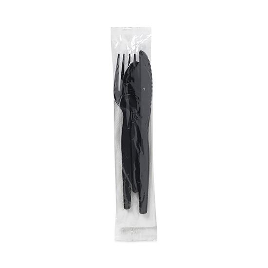 Individually Wrapped Heavyweight Cutlery Set, Fork/Knife/Spoon/Napkin, 250/Carton1