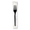 Individually Wrapped Mediumweight Polystyrene Cutlery, Fork, Black, 1,000/Carton1