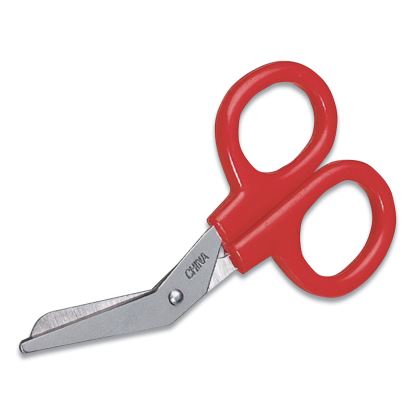 Angled First Aid Kit Scissors, Rounded Tip, 4" Long, 1.5" Cut Length, Red Offset Handle1