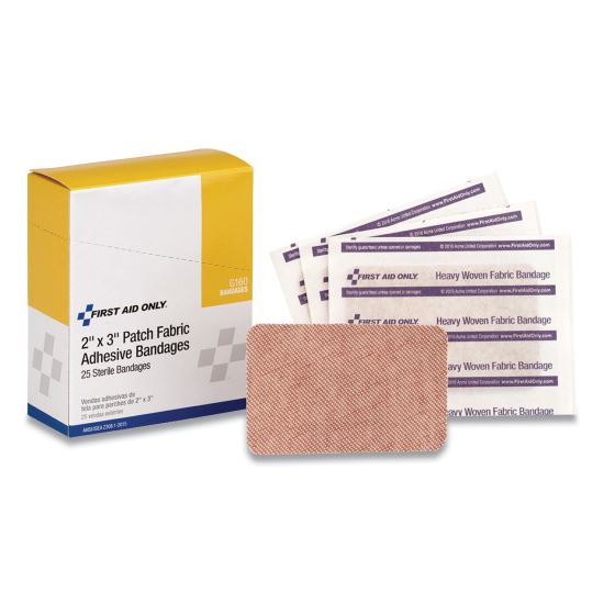 Heavy Woven Adhesive Bandages, Strip, 2 x 3, 25/Box1