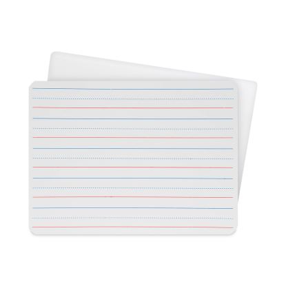 Two-Sided Red and Blue Ruled Dry Erase Board, 12 x 9, Ruled White Front, Unruled White Back, 12/Pack1