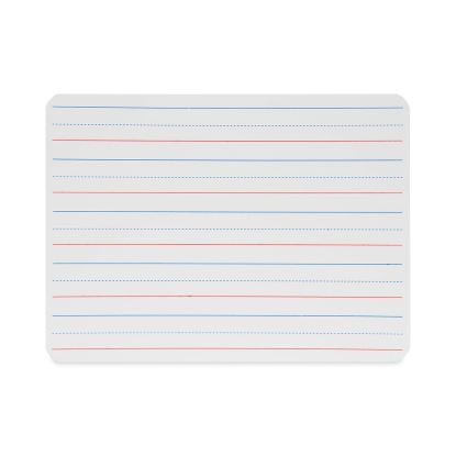 Magnetic Two-Sided Red and Blue Ruled Dry Erase Board, 12 x 9, Ruled White Front, Unruled White Back, 12/Pack1