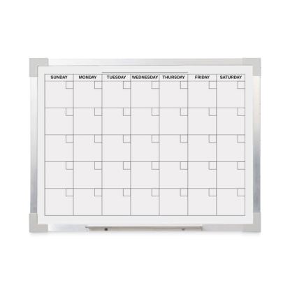 Framed Calendar Dry Erase Board, 24 x 18, White, Silver Aluminum Frame1