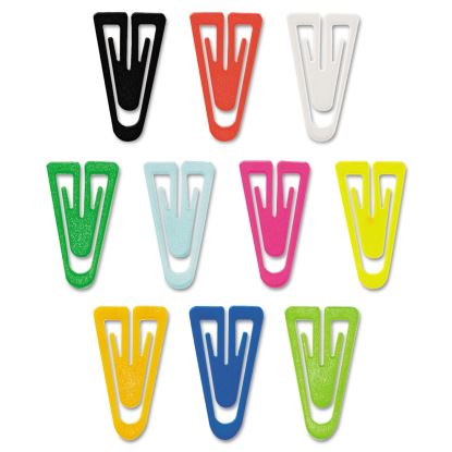 Plastic Paper Clips, Large, Smooth, Assorted Colors, 200/Box1